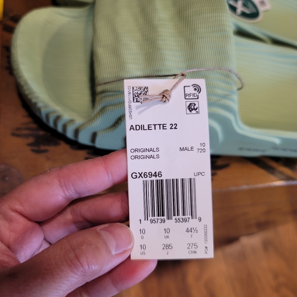 adidas Light Green Slide Sandals main image 4